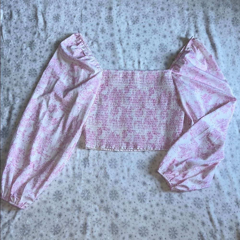 Pink Smocked Women's Top